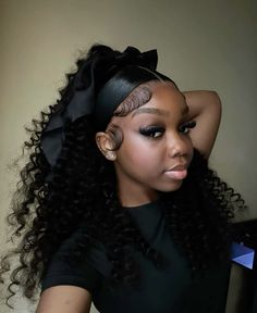 Bow Hairstyles, Sleek Ponytail Hairstyles, Frontal Wig Hairstyles, Birthday Hairstyles, Quick Natural Hair Styles, Quick Weave Hairstyles, Quick Braided Hairstyles, Braided Hairstyles For Teens, Bow Hairstyle