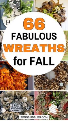 the words 66 fabulous wreaths for fall