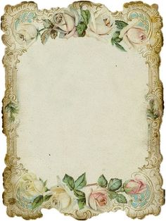 an old fashioned frame with roses on it