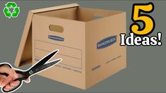 a person holding scissors in front of a box with the words 5 ideas on it