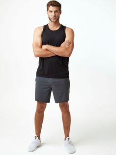 Rock your workout wardrobe with the Graphite Stretch Performance Shorts. The sleek graphite color exudes a sense of understated confidence, while the 4-way stretch fabric ensures unrestricted movement and comfort. The lightweight, quick-drying material wicks away moisture to keep you cool and focused. Experience peak performance without sacrificing style in these graphite champions. Move freely and perform flawlessly with our 4-Way Stretch Fabric Hidden inside drawcord for waistband adjustabilit Workout Wardrobe, Thermal Long Sleeve, 4 Way Stretch Fabric, Pocket Tee, Spring Collection, Endless Possibilities, Men Short Sleeve, Cool T Shirts, Mens Shorts