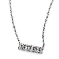 Triple Row Diamond Bar Necklace (18 in) Diamond Bar Necklace, Diamond Bar, Bar Necklace, Cable Chain, Natural Diamonds, The Row, Sparkle, White Gold, Bar