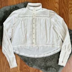 New Without Tags Excellent Condition Fast Shipping Next Day Boho Canvas, Puff Long Sleeves, White Blouse, Button Down Shirt, Color White, Womens Tops, Tags, Canvas, Long Sleeve