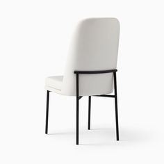 a white chair with black legs on a white background