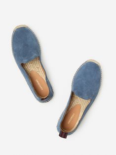 The humble espadrille has gone from a quirky artist’s choice to the perfect embodiment of upscale resort casual. This one adds a worldly, bohemian nonchalance whether you’re in swim trunks or a sport coat. It’s a little dressier in calfskin suede, and the latest iteration also includes a crocheted toe and a collapsible heel for easier sliding into. With cushioned leather insole and signature jute outsole. No reason to stop at one pair. Made in Spain. | J.McLaughlin Men's Rafe Suede Espadrilles D Suede Espadrilles, Resort Casual, Espadrilles Men, J Mclaughlin, Sport Coat, Swim Trunks, Summer Shoes, Calf Skin, Espadrilles