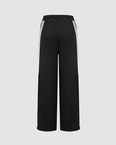 Details: Long pants with stripes designBottom Length: LongMaterials:95% Polyester + 5% Spandex Long Pants, Stripes Design, Track Pants, Black Pants, Track, Stripes, Spandex, Pants, Black