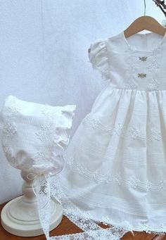 Rococo linen White dress Baptism / Birthday / Wedding formal outfit Couture elegant embroidery lace Made in Greece ♥ DESCRIPTION Outfit set contains : dress headband hat (optional) - assorted with the dress Size options available Wrapped in elegant packaging ♥ Shoes variety to choose here : http://etsy.me/1Ozon2p Complete baptism sets here : https://etsy.me/2Otn0bh ♥ AFTER CONTACT Options Rush order help Order catholic christening gown Create the event, based on the color, environment, theme , s Elegant First Communion Dress With Ruffles, Elegant Fitted First Communion Dress, Elegant Fitted Baptism Dress With Ruffles, Elegant Summer First Communion Dress, Elegant First Communion Dress For Summer Confirmation, Elegant Formal Baptism Dress With Lace Trim, Elegant White First Communion Dress With Lace Trim, Elegant First Communion Dress For Summer, Elegant Fitted Baptism Dress For Ceremony