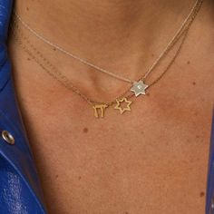 Jennifer Zeuner Jewelry Estelle Necklace Six Pointed Star, Good Jewelry, Jewelry Wardrobe, Star Necklace, Gold Plated Silver, Rope Chain, Gold Gold, Pure Silver, Gold Material