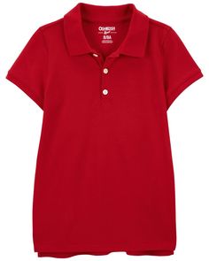 Crafted with soft cotton and made to last wash after wash, this polo is a must-have for everyday school wear. Classic Cotton Polo Shirt For School, Classic Solid Polo Shirt For School, Classic Red Tops With Collared Neckline, Basic Cotton Polo Shirt For School, Basic Cotton School Polo Shirt, School Collared Polo Shirt, Basic Solid Polo Shirt For School, Basic Solid Color Polo Shirt For School, Classic School Polo Shirt