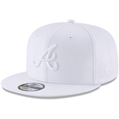 Men's Atlanta Braves New Era White Basic 9FIFTY Adjustable Snapback Hat White Snapback Hat For Spring Sports, White Snapback Hat For Sports In Spring, Spring Sports Baseball Cap With Short Brim, Solid Color Snapback Hat For Spring, White Flat Bill Baseball Cap For Spring, White Snapback Hat With Curved Brim For Spring, White Curved Brim Snapback Hat For Spring, Spring Snapback Trucker Hat, Spring Sports Snapback Hat With Flat Brim