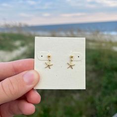 14k gold filled starfish earrings ⭐️🌊 waterproof, hypoallergenic, and tarnish resistant Ocean Isle Beach Nc, Ocean Isle Beach, Beach Earrings, Starfish Earrings, Aquamarine Earrings, Waterproof Jewelry, Jewelry Earrings Studs, Starfish, Aquamarine