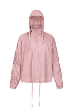 Classic wind breaker jacket with its signature loose and comfortable fit wear. It is best to style with legging to complete the unique outfit. Rosy Brown, Unique Outfit, Athleisure Women, Yoga Set, Wind Breaker, Sweater Coats, Workout Wear, Rose Pink, Wear It