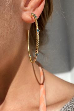 SALT HOOPS- PARIBA – Native Gem Gemstone Hoop Earrings, Natural Gifts, Gems Jewelry, Gold Vermeil, Ear Cuff, Opal, Salt, Hoop Earrings, Gems