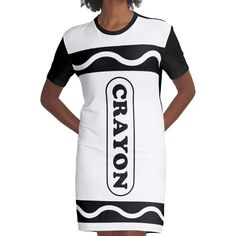 Loose and casual fit jersey t-shirt dress. Printed polyester blend front panel, solid color 100% cotton back/sleeves/rib. Size range XS-2XL. White Crayon - Group Costume - Funny halloween costume Crayon Costume, Funny Halloween Costume, Group Costumes, Funny Halloween Costumes, Halloween Festival, Dress For Sale, Casual Fit, Funny Halloween, Casual Fits