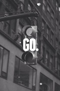 a traffic light with the word go written on it