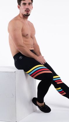 Black Men’s Workout Leggings With Color Stripes 
Compression Level: Medium to High
Squat Tested with Zero Transparency
Bounce-Proof Phone Pocket
Zip Pocket For Cash & Keys
Sweat-wicking Poly / Spandex with 4-Way Stretch
Tough-Stitch Feature Stripes
Adjustable Drawstring
Ergonomic Waistband
Reinforced Stitching & Flat Seams
Embroidered Bolt Logo
Machine Wash Cold, Quick Drying Multicolor Athleisure Bottoms For Sports, Dynamic Black Activewear For Gym, Squat Proof Micro-elastic Running Tights, Squat Proof Athletic Fit Yoga Pants For Training, Squat Proof Micro-elastic Tights For Running, Sporty Multicolor Gym Bottoms, Multicolor Athleisure Bottoms For Training, Multicolor Moisture-wicking Bottoms For Training, Sporty Multicolor Breathable Bottoms