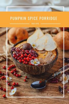 pumpkin spice porridge recipe with apples and cranberries