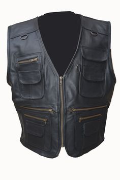 Ride in style with our handcrafted black leather vest, a unique and professional addition to any rider's wardrobe. Crafted with care and attention to detail, this vest is the perfect companion for bikers, cowboys, and anyone with a passion for the open road. Key Features: Premium Quality: Made from genuine black leather, this vest is built to last, providing both durability and timeless style. Unique Design: Each vest is handcrafted, ensuring that no two are exactly alike. Stand out from the cro Black Sleeveless Vest For Motorcycling, Black Sleeveless Motorcycling Vest, Black Sleeveless Motorcycle Vest, Black Sleeveless Biker Vest, Biker Vest With Pockets For Motorcycling, Biker Vest With Pockets, Sleeveless Biker Vest With Pockets, Black Fitted Motorcycle Vest, Fitted Black Outdoor Vest