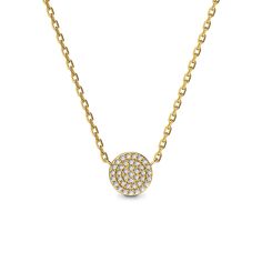 Design: The Pascal Centric Series embodies circular settings, offering a versatile choice for any occasion. This necklace features circular pavé setting diamonds in yellow gold vermeil. | Gold Color: 18K Gold Vermeil (Not to be confused with regular gold plating, our vermeil is a thick layer of 18k solid gold on sterling silver meaning it will last longer. You get the look & feel of gold jewelry at a fraction of the price) Silver Color: Sterling Silver (925 Sterling Silver is a lightweight metal Gold Circular Diamond Necklace, Gold Diamond Circular Necklace, Timeless Necklace With Round Pendant And Pave Setting, Timeless Necklaces With Pave Setting Round Pendant, Timeless Round Pendant Necklace With Pave Setting, Timeless Round Diamond Necklace With Adjustable Chain, Yellow Gold Circular Diamond Necklace, 14k Yellow Gold Necklace With Pave Setting, Yellow Gold Diamond Necklace With Round Shape