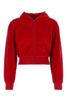 100% cotton Brand Monogram, Velvet Sweatshirt, Monochrome Pattern, Zipped Hoodie, Balenciaga Shoes, Dolce E Gabbana, Red Hoodie, Jeans Jumpsuit, Cotton Velvet