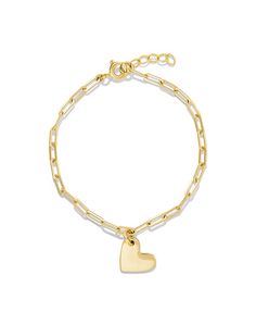 Material: 14k gold fill or sterling silver Charm: 1/2'' width Chain: adjustable length 6'' - 6.5'', 6.5'' - 7'', 7'' - 7.5'', 7.5" - 8", or 8'' - 8.5'' Heart Pin, Heart Bracelet, Sterling Silver Charm, Silver Charms, Bracelet Patterns, Gold Filled, Me Too Shoes, Chain, Sterling Silver