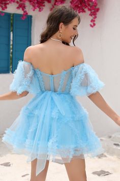 Lovely Partner, Wedding Party Accessories, Mini Homecoming Dresses, Tulle Homecoming Dress, Dresses Quinceanera, Dress Occasion, Blue Tulle, Evening Dresses Cocktail, Maxi Dress Prom