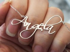 "Cursive Name Necklace, Personalized Gifts, Personalized Jewelry, Personalized Necklace, Custom Name Necklace Silver,Bridesmaid Gifts ♥ ALWAYS CLOSE TO YOUR HEART♥ Personalized jewelry is wonderful because it is unique and has meaning to the wearer. There is always a suitable for you. The most unique jewelry would make the perfect gift for yourself, loved ones or friends. MATERIAL; All of our products are made of high quality 925 Sterling Silver. COLORS ; 925 sterling silver, rose gold and 14K g Silver Bridesmaid, Name Necklace Silver, Jewelry Personalized, Gifts Personalized, Name Jewelry, Custom Name Necklace, Baby Name, Necklace Personalized, Short Necklace