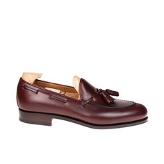 TASSEL LOAFERS IN BURGUNDY BOX-CALF Cordovan Shoes, Tassel Shoes, Leather Industry, Exclusive Shoes, Shoe Tree, Tassel Loafers, Shoes Collection, Shoes Outlet, Gentleman Style