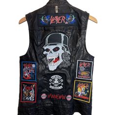 This Slayer Battle Vest Is A Must-Have For Any Fan Of The Band. The Vest Features A Unique Design That Pays Homage To The Legendary Metal Band. It's Made With High-Quality Materials And Is Sure To Impress Anyone Who Sees It. Whether You're Going To A Concert, A Party Or Just Want To Show Off Your Love For Slayer, This Battle Vest Is Perfect For You. It's A Great Addition To Any Collection Of Metal Memorabilia And Is Sure To Become A Prized Possession. Get Yours Today And Show The World Your Passion For The Greatest Thrash Band Of All Time! Women’s Size Medium. Going To A Concert, Battle Vest, Thrash Metal, Metal Band, Metal Bands, All Time, All About Time, Unique Design, How To Become