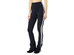 Splits59 Raquel High-Waist Flare - Women's Casual Pants : Black/White/Heather Grey : Start your workout routine in confidence in the Splits59 Raquel High-Waist Flare. High waisted for flattering shaping. Supportive four-way stretch fabric. Below ankle length tight with flared leg. Smooth, chafe-free flatlock seams. Reflective branding on back-right lower leg. 87% nylon, 13% spandex. Machine wash, tumble dry. Imported. Measurements: Waist Measurement: 20 in Outseam: 42 in Inseam: 33 in Front Rise Fitted Activewear With Wide Waistband And 5-inch Inseam, Fitted Moisture-wicking Yoga Pants With 5-inch Inseam, High Waist Go-dry Fitted Yoga Pants, High-waist Fitted Yoga Pants With Go-dry Technology, High-waist Fitted Yoga Pants With Go-dry, Flare Yoga Pants With 4-way Stretch For Workout, High Stretch Flare Activewear For Sports, Flare Athleisure Yoga Pants, Flare Athleisure Yoga Pants For Sports