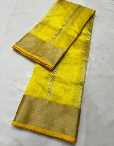 1.this is beautiful pure chanderi handloom handwoven sari with running blouse piece  3.this sari is 5.5 mt length  4.this is a very elegant looking sari for all occasions like weddings and other formal events  4.fall n pico is complimentary  5.blouse can be madeas per the requirements of the clients with proper measurements.stiching charges will be extra  6.plz check the availability of the sari before placing the order Yellow Semi-stitched Blouse Piece With Printed Border, Semi-stitched Yellow Blouse Piece With Printed Border, Semi-stitched Yellow Saree With Printed Border, Yellow Semi-stitched Saree With Printed Border, Festival Yellow Blouse Piece With Printed Border, Yellow Saree With Printed Border For Navratri, Bollywood Style Yellow Saree With Printed Border, Traditional Gold Wear With Printed Border, Gold Traditional Wear With Printed Border