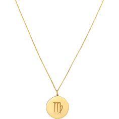 Olas d'Oro 18 Necklace - 14K Yellow Gold Virgo Organic Disc Pendant Necklace Virgo Symbol, Celestial Design, Symbol Necklace, Subtle Elegance, Average Weight, Disc Pendant, Tennis Necklace, Disc Necklace, Metal Necklaces