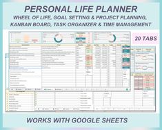 the personal life planner works with google sheets to help you organize and manage your work