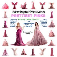 Digital Dress, Mode Rose, Jolie Photo, High Quality Design, Pretty In Pink, Beautiful Dresses, Photoshop, Pink, Design