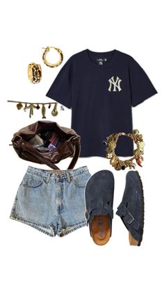 outfit, fashion, navy, birkenstock, leopard, jewellery, charm necklace, charm bracelet, trendy, coolgirl Birkenstock Outfit, Bracelet Trendy, Fancy Fits, New Years Outfit, Cute Winter Outfits, Summer Fits, Necklace Charm, Really Cute Outfits