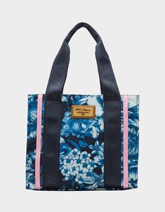 SMALL DENIM TOTE BLUE - HANDBAGS - Betsey Johnson Blue Floral Design, Floral Handbags, Satchel Backpack, Denim Tote, Betsey Johnson Bags, Crossbody Clutch, Slipper Boots, 6 D, Blue Shoes