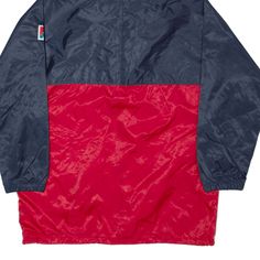 Item is in good used condition. >Size: L >Armpit To Armpit: 24" >Armpit To Cuff: 23" >Collar To Hem: 30" Red Nylon Hooded Track Jacket, Red Hooded Nylon Windbreaker, Red Nylon Sporty Track Jacket, Red Nylon Streetwear Windbreaker, Red Nylon Track Jacket, Red Nylon Windbreaker For Streetwear, Red Nylon Track Jacket For Outdoor, Red Nylon Track Jacket For Outdoor Activities, Red Nylon Track Jacket For Streetwear