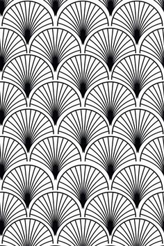 an art deco fan pattern in black and white