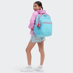 Our best-selling backpack that highlights all of the iconic features and benefits Kipling is known for. The Seoul backpack is equipped with padded shoulder straps, a durable exterior and roomy interior. Easily fits all of lifes essentials (big & small), plus it has a built-in protective sleeve for your laptop, too! Trendy Blue Backpack For Outdoor Activities, Modern Blue Backpack, Luggage Backpack, Shipt Shopper, Blue Backpack, School Fits, Nylon Bag, Laptop Backpack, Online Purchase