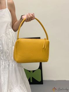 BirdinBag - Minimalist Solid Color Shoulder Bag for Women Minimalist Pattern, Word Wrap, Bag Style, Style Minimalist, Square Bag, Bag For Women, Yellow Color, Bags Shoulder, The Row