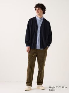 Corduroy Easy Pants | UNIQLO US Gender Neutral Street Style, Uniqlo Outfit Ideas, Neutral Street Style, Corduroy Outfit, Uniqlo Outfit, Uv Protection Clothing, Uniqlo Pants, Chino Joggers, Parka Vest