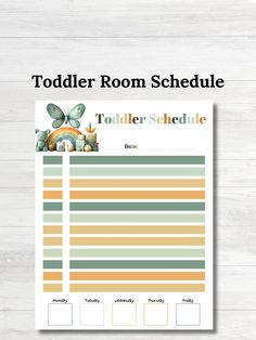 a printable toddler room schedule is shown