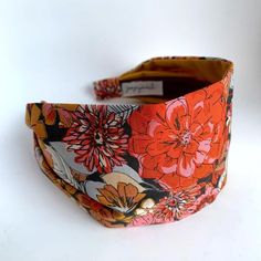 Cute floral Headbands for women headband pink & rust orange Women's Fabric Headband . Gift for her . Headbands for women . Adult headband woman . Pink  & orange flower head bandThis fabric headband for women is just so cute with its sweet floral print!  • super cute 100% cotton fabric by Art Gallery with happy retro flower accents in rust orange pink & white • 3.25” wide • fabric is attached to a 1” base that ends behind the ears. • structured no slip design. • great for short pixie Adjustable Flower Headband For Summer, Adjustable Multicolor Headband For Spring, Adjustable Brown Headwrap Headband, Adjustable Headwrap Headband As Gift, Adjustable Brown Headband Wrap, Adjustable Flower Hair Accessories For Summer, Spring Multicolor Adjustable Hair Accessories, Pink Bohemian Headband For Spring, Handmade Multicolor Headband For Summer