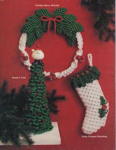 an old knitting pattern for christmas stockings and stocking