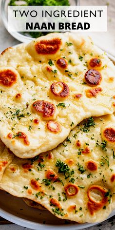 two ingredient naan bread on a plate