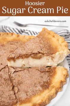 a close up of a slice of pie on a plate with the title text above it