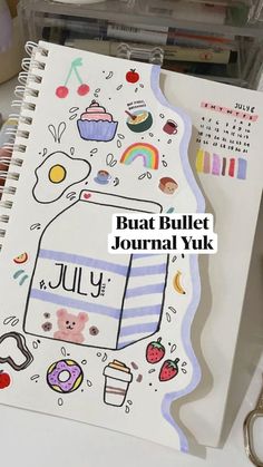 Jurnal Harian Aesthetic, Ide Journaling, Jurnal Inspirasi, July Journal, Ide Jurnal, Buku Diy, Pen Highlighter, Journal Cute, Penanda Buku