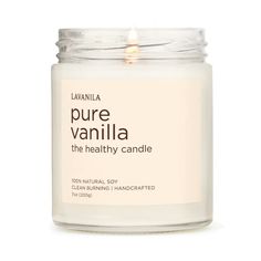 The Healthy Candle In Pure Vanilla Fragrance By Lavanila. Brand New And Unlit. Scent Your Sanctuary With This Clean-Burning, 100% Natural Soy Candle. Anchored By The World's Finest Madagascar Vanilla, This Candle Is Infused With Creamy Tonka Bean And Soft Heliotrope For A Seductive Expression Of Nature To Enhance Your Mood Or Moment In Time. Full Size/ 7 Oz. Free Of Harsh Chemicals And Burns For 50+ Hrs. Healthy Candles, Le Rosey, Candle Obsession, Vanilla Scented Candles, Madagascar Vanilla, Vanilla Candle, Pure Vanilla, Clean Candle, Candle Aesthetic