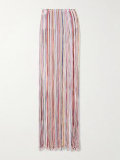 Missoni Mare's maxi dress brings even more joy to your vacation with its beautiful palette and unexpectedly playful design. Crochet-knitted in Italy with colorful stripes and metallic threads, it's lined at the bust before falling to long, swishy fringe that creates pretty movement. Fringed Dress, Missoni Mare, Design Crochet, Crochet Halter, Winter Beauty, Maxi Knit Dress, Pink Maxi Dress, Knit Mini Dress, Metallic Thread