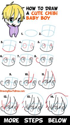 how to draw a cute chibi baby boy step by step drawing instructions for kids